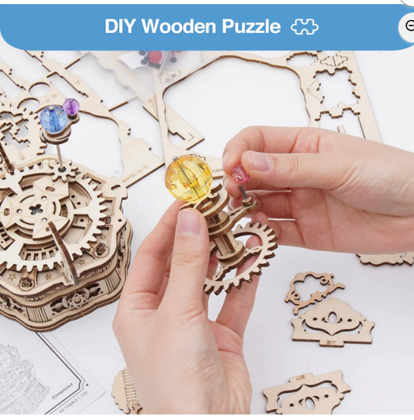 3D Wooden Puz.-Starry Night Music Box