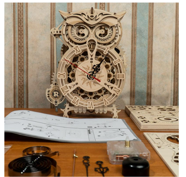 3D Wooden Puz.-Owl Clock