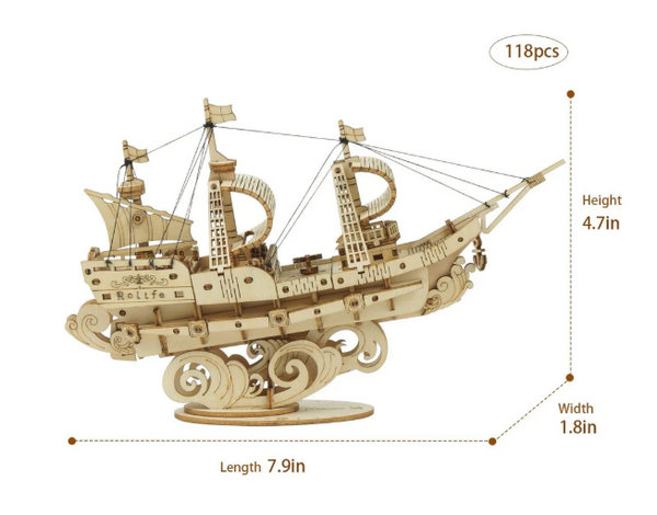 3D Wooden Puz.-Sailing Ship