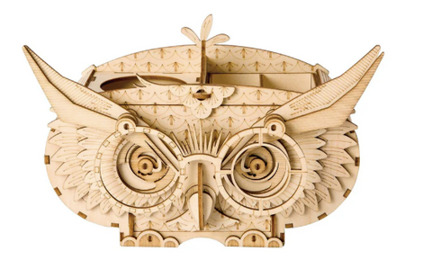 3D Wooden Puz.-Owl Stationery Box