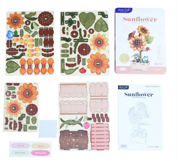 3D Wooden Puz.-Sunflower Bloom Set