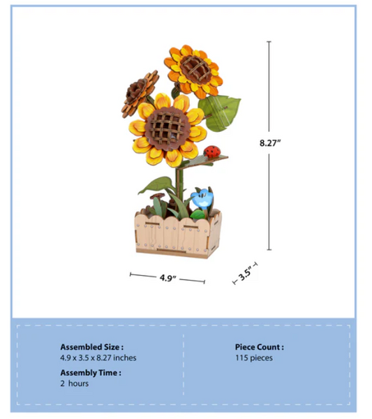 3D Wooden Puz.-Sunflower Bloom Set