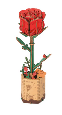 3D Wooden Puz.- Red Rose