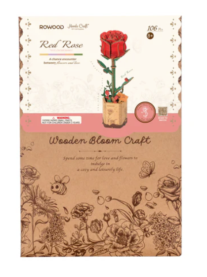 3D Wooden Puz.- Red Rose