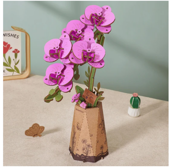 3D Wooden Puz.- Purple Moth Orchid