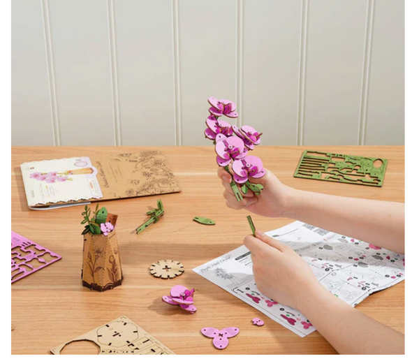 3D Wooden Puz.- Purple Moth Orchid