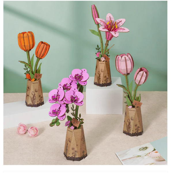 3D Wooden Puz.- Purple Moth Orchid
