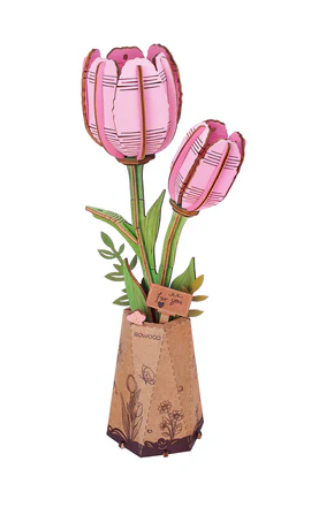 3D Wooden Puz.- Pink Tulip