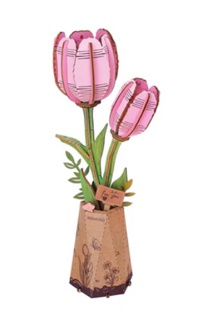 3D Wooden Puz.- Pink Tulip