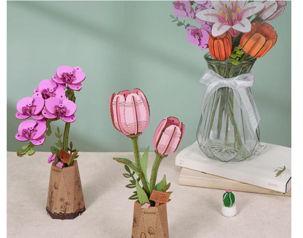 3D Wooden Puz.- Pink Tulip