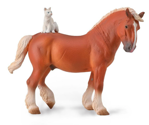 Draft Horse with Cat