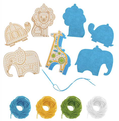 Wooden Lacing Cards Zoo