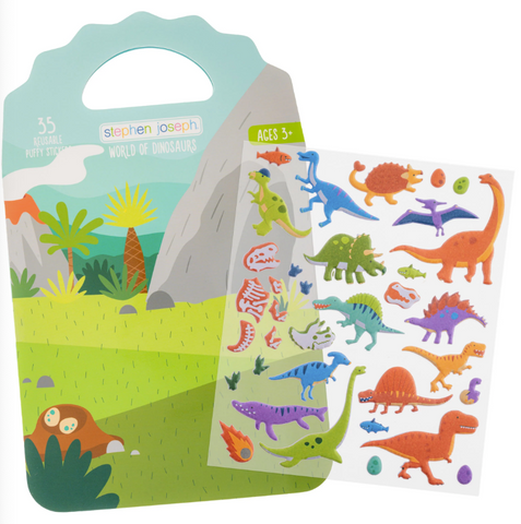 Reusable Puffy Sticker Books Dino