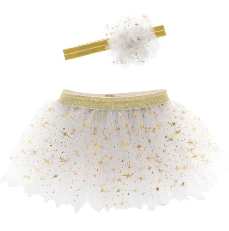Tutu And Headband Golden Pearl Sm