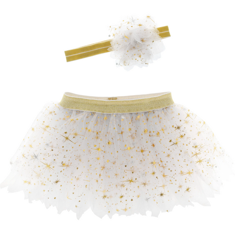 Tutu And Headband Golden Pearl Sm