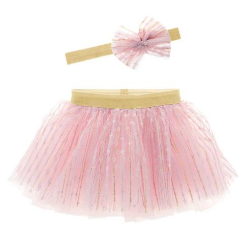 Tutu And Headband Shimmer Pink Lg