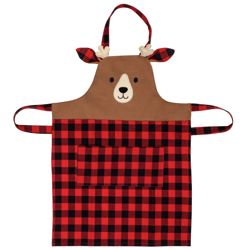 Holiday Aprons Checkered Reindeer