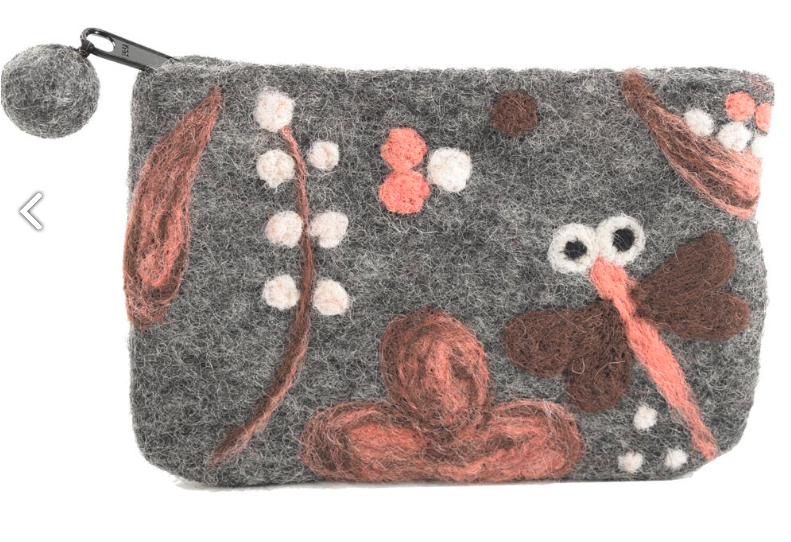 Dragonfly Felt Change Purse