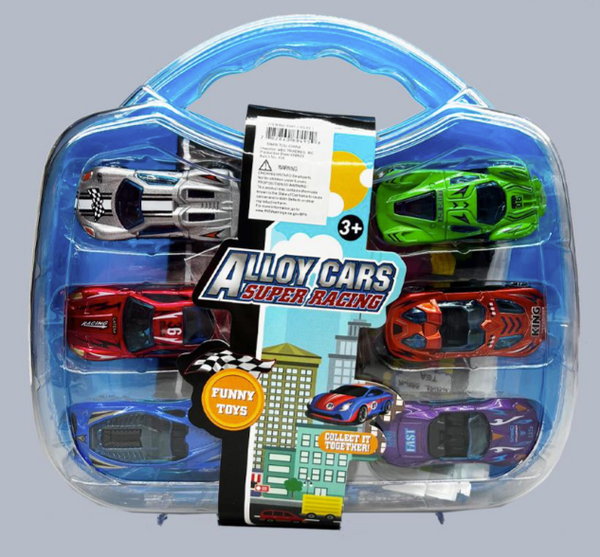 6 Racing Cars w/Carry Case
