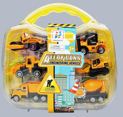 6 Construction Vehicles w/Carry Case