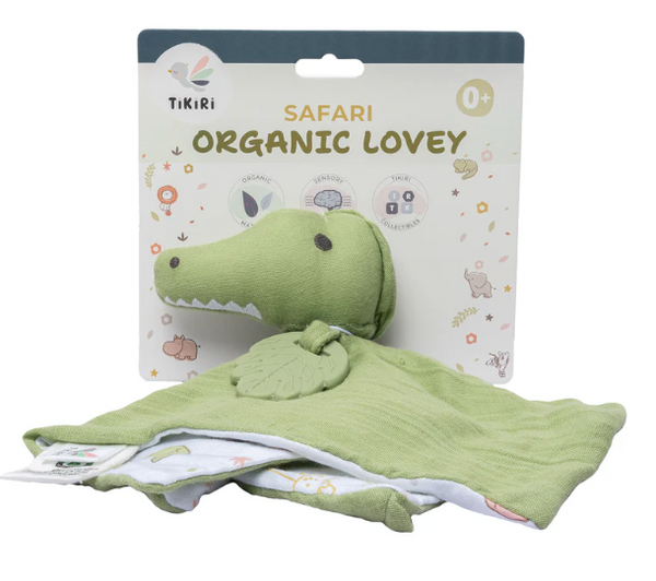 Crocodile Comforter with Rubber Teether