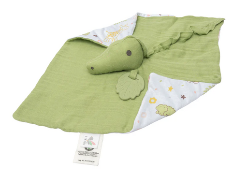 Crocodile Comforter with Rubber Teether