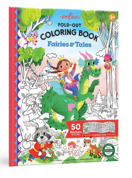 Fairies and Tales Fold-Out Coloring Book