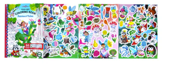 Fairies and Tales Fold-Out Coloring Book