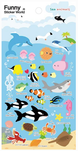 Sea Animal Puffy Stickers