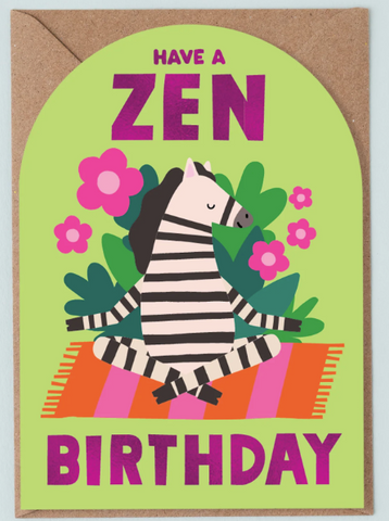 Zen Zebra Birthday Card