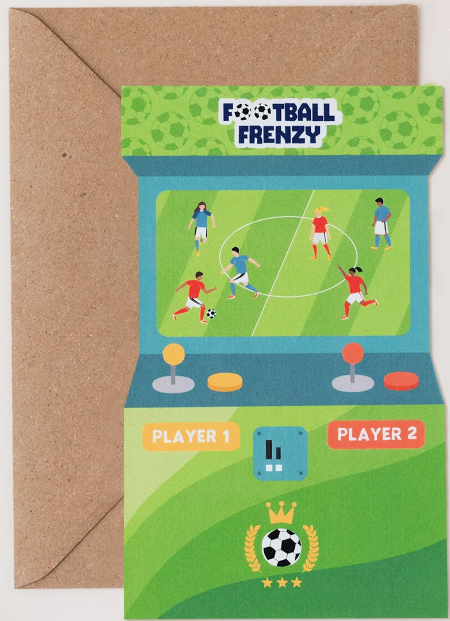 Football Frenzy Arcade Birthday Card