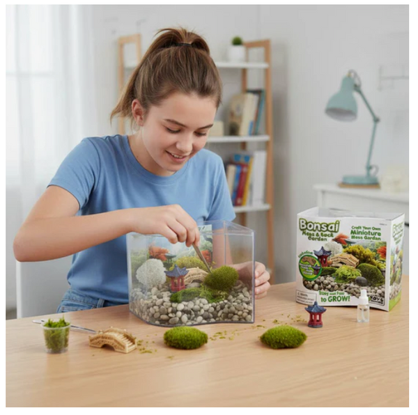Bonsai Moss & Rock Garden Wave Terrarium