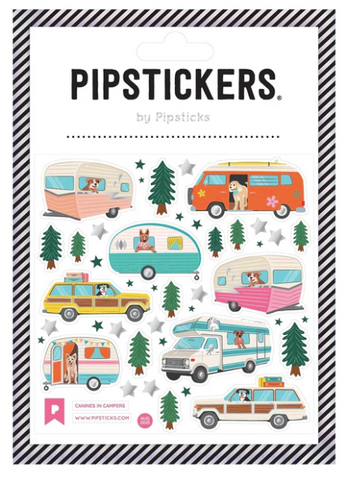 Canines in Campers Stickers