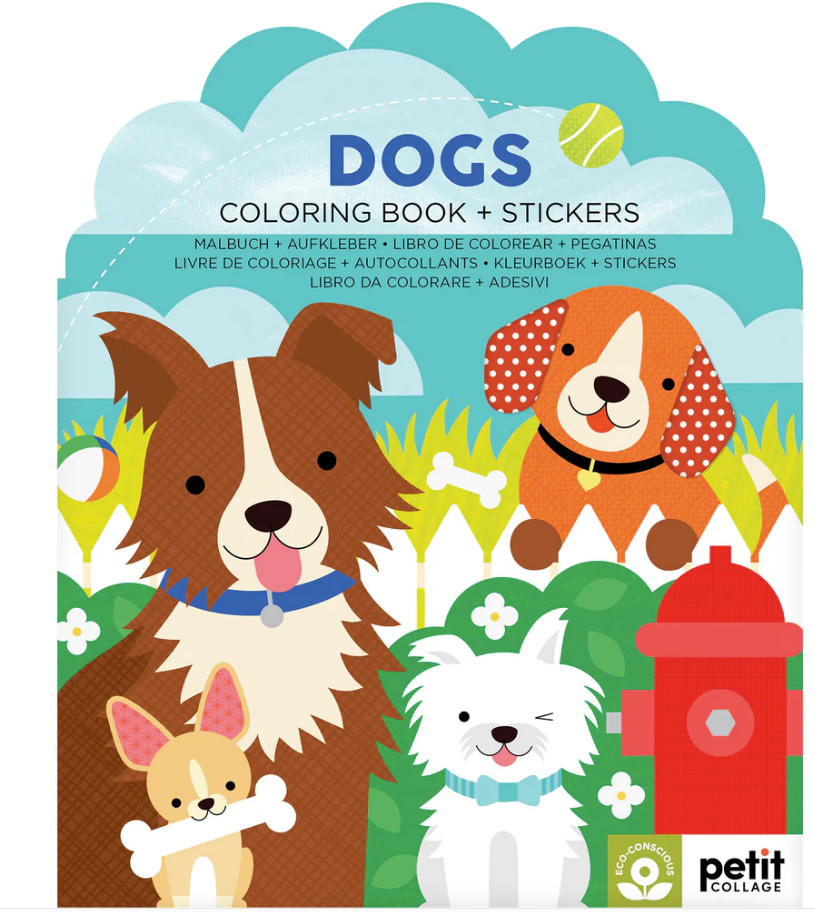 Coloring Book + Stickers Dogs