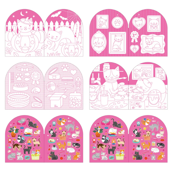 Coloring Book + Stickers Cats