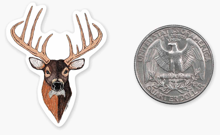Deer Head - Mini Sticker