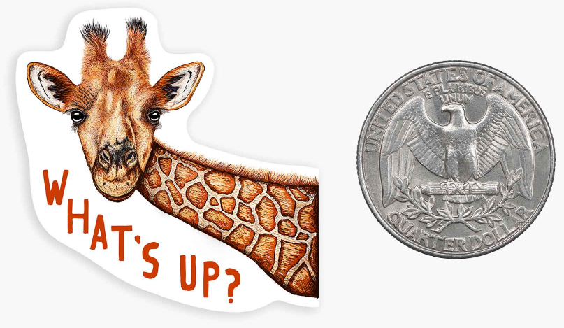 What's Up Giraffe - Mini Sticker