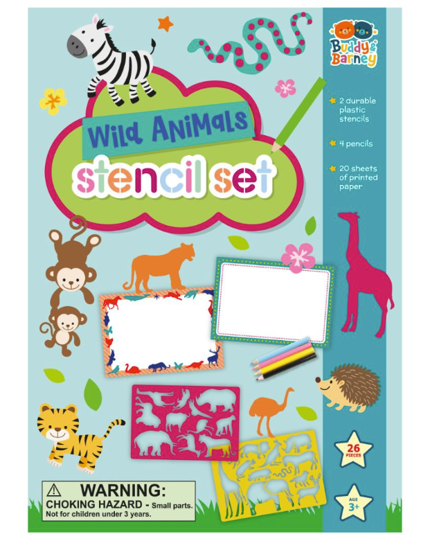 Stencils & Pencils Wallet – Wild Animals