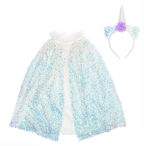 Unicorn Sparkle Cape and Headband 4-6