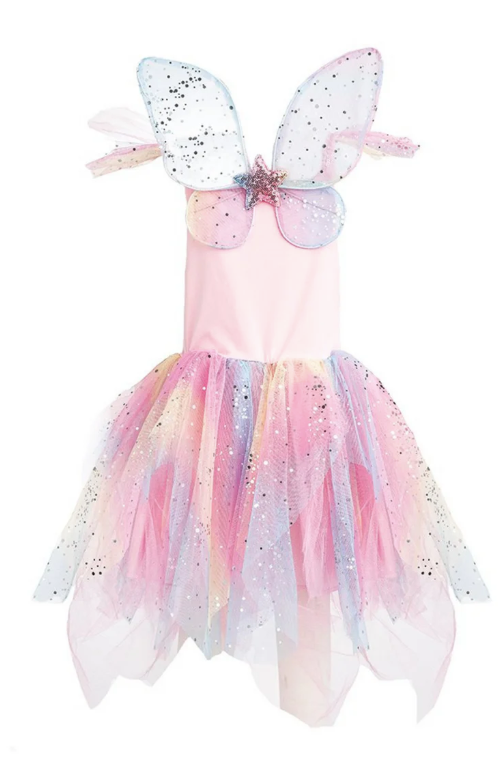 Rainbow Fairy Dress & Wings 5-6