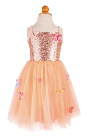 Butterfly Bliss Dress Peach 5-6