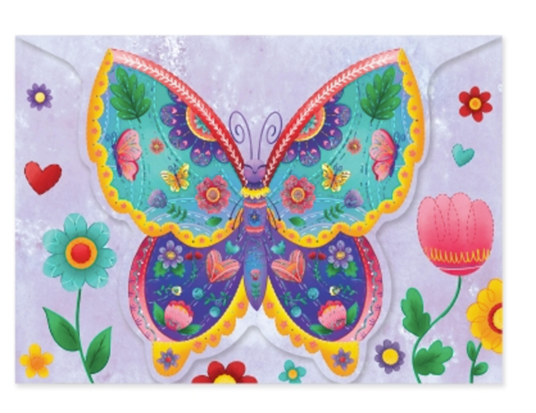 Foil Bday Wishes Butterfly Card
