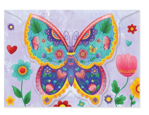 Foil Bday Wishes Butterfly Card