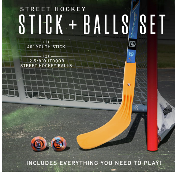 NHL Street Hockey Stk & 2 Balls