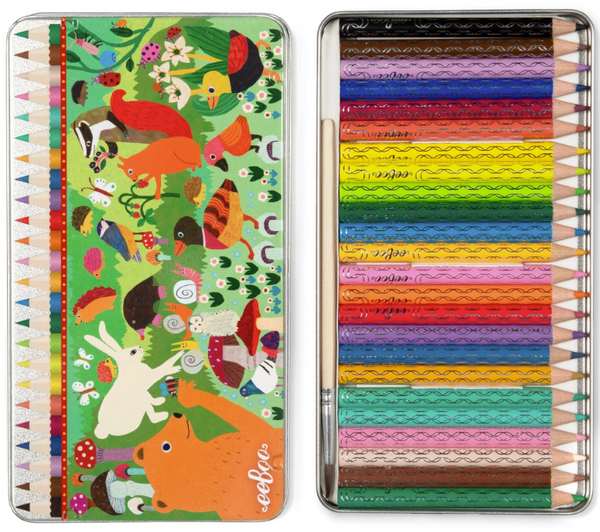 Woodland 24 Mini Watercolor Pencils Tin