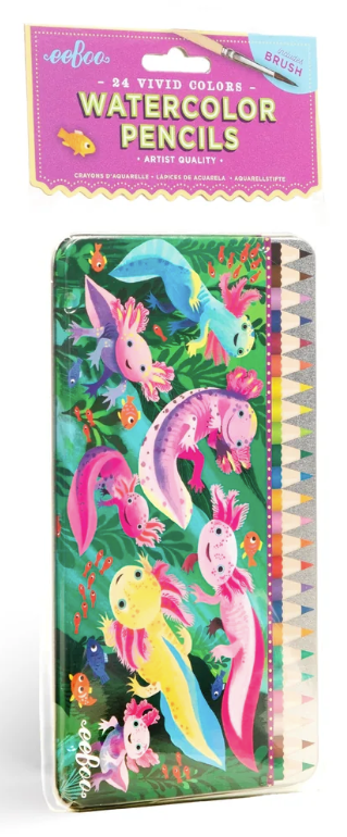 Axolotl 24 Mini Watercolor Pencils Tin