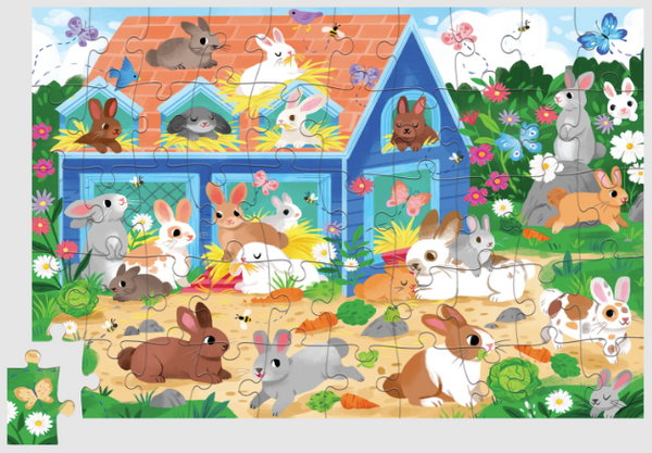 50 Pc Flat House Puzzle - Bunny House