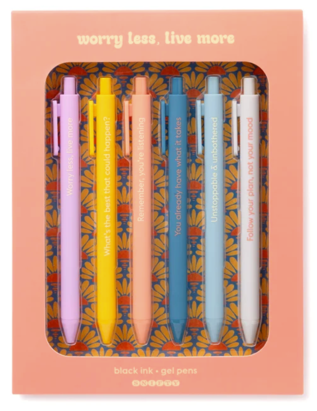 Worry Less, Live More Pen Set