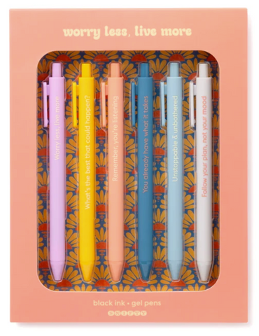 Worry Less, Live More Pen Set