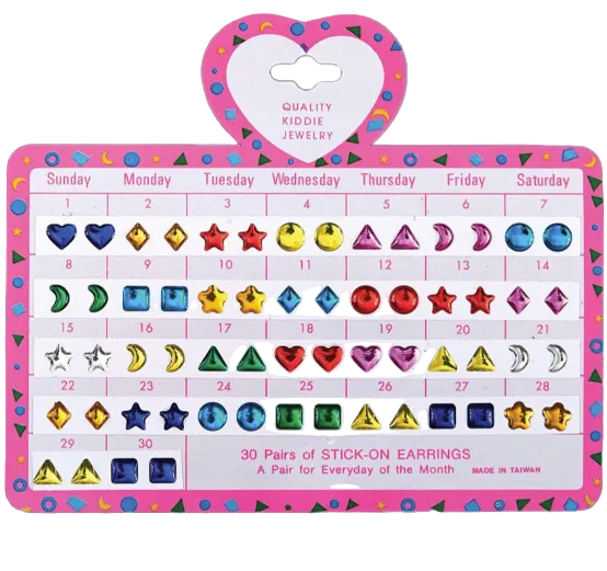 30 Day Shape Stick On Earrings